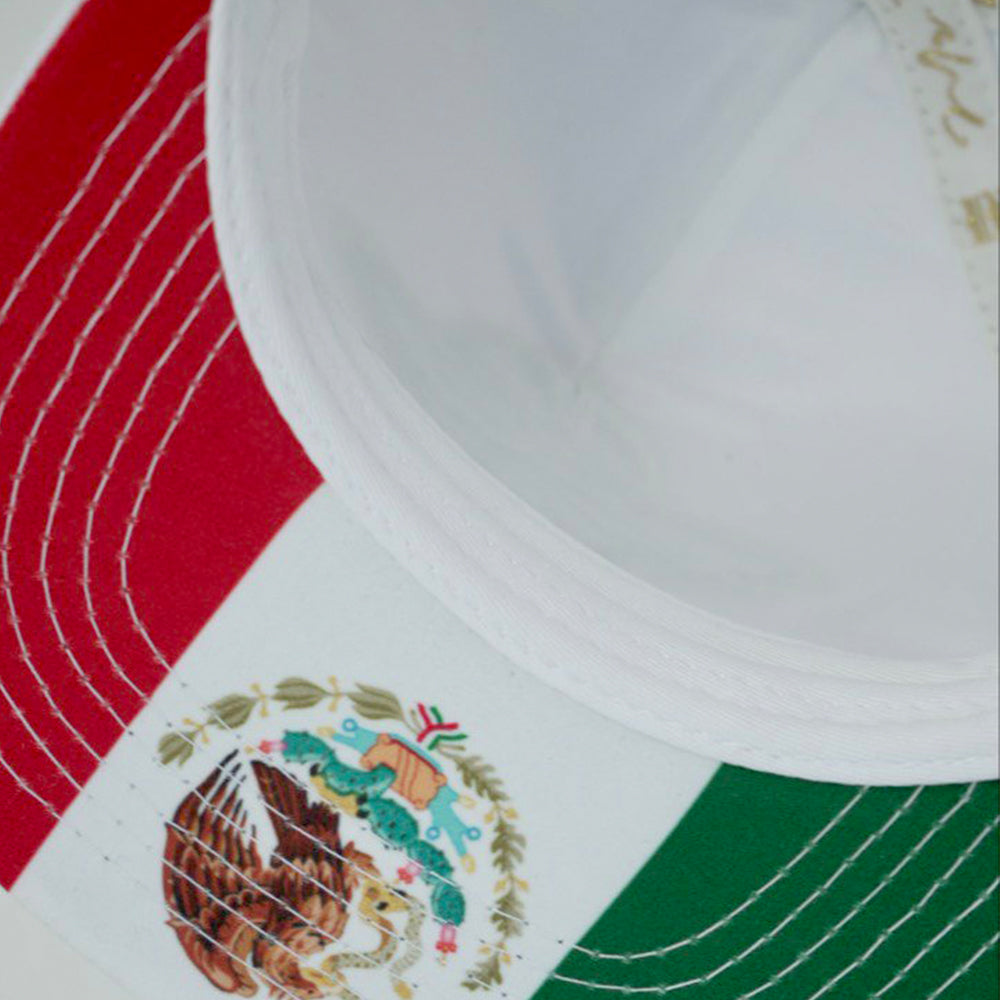 Mr. Tempo Gold/White Hat  “Mexican Flag” Visor